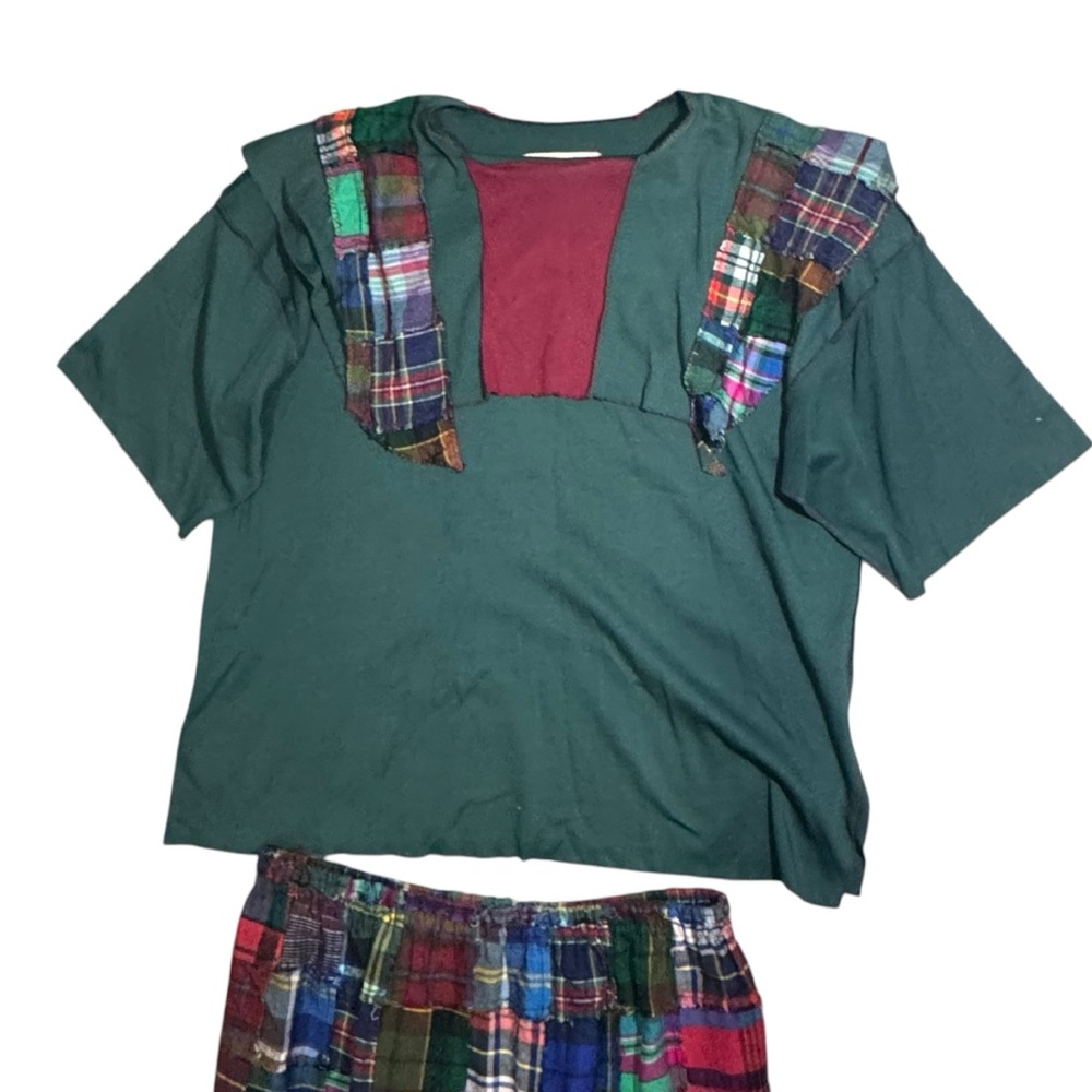 Jaybird Plaid Patchwork 2 piece skirt set preppy grunge cottagecore sz M/L VTG - Picture 7 of 16
